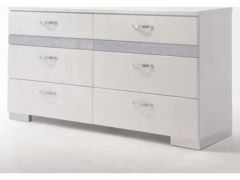 Naima 6-Drawers Rubberwood Double Dresser