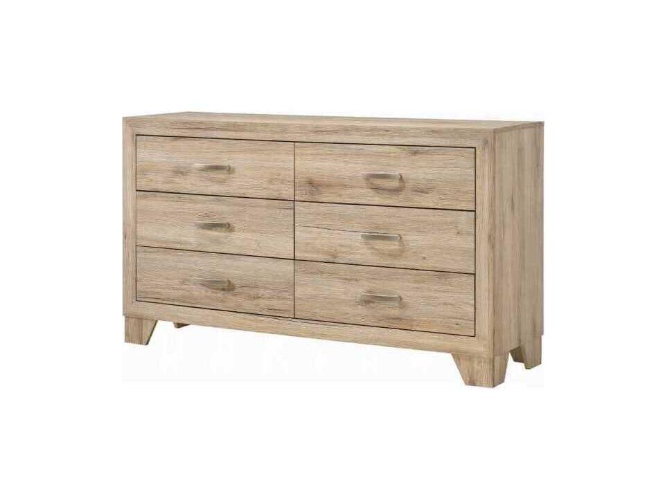 Miquell 6-Drawer Dresser Natural Finish