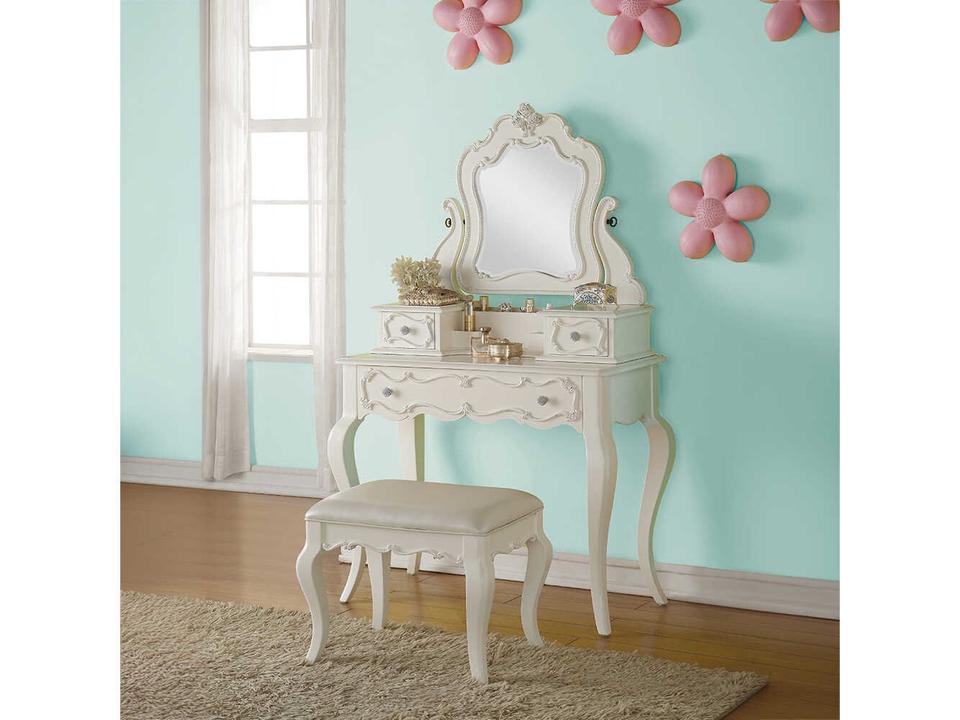 Edalene Pine Wood Vanity Table