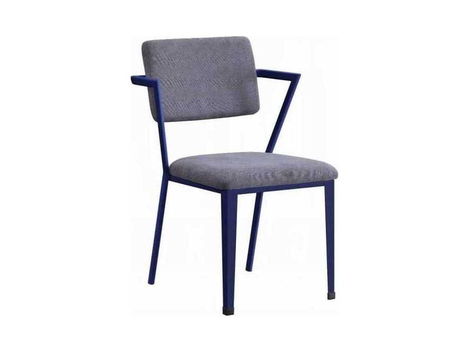Cargo Upholstered Office Chair Gray Fabric and Blue Metal
