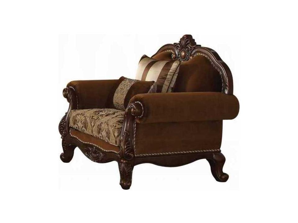 Jardena Fabric Cherry Oak Brown Upholstered Recliner