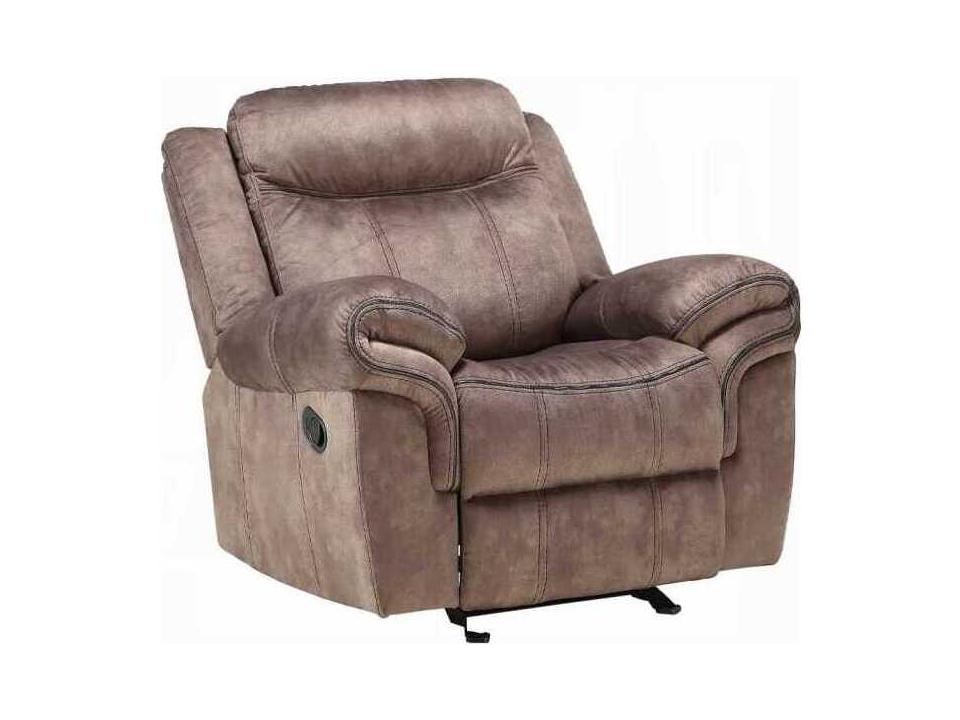 Zubaida Two Tone Chocolate Velvet Brown Upholstered Recliner