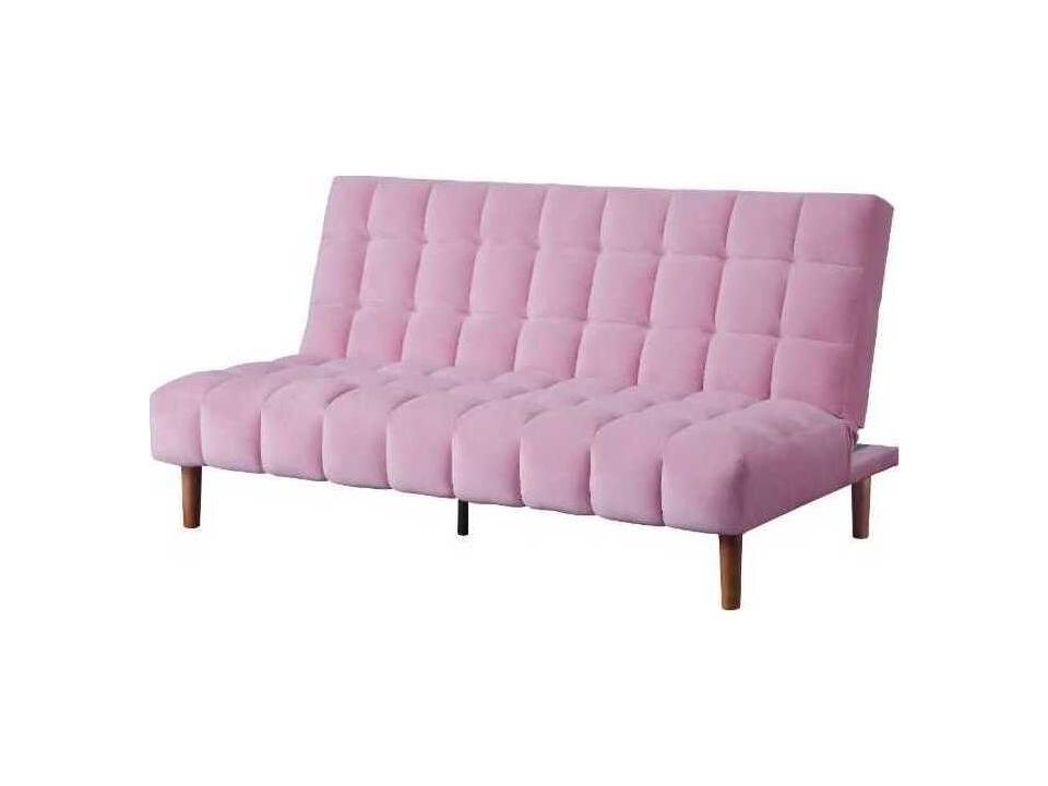 Yolandi Pink Velvet Upholstered Sofa Bed