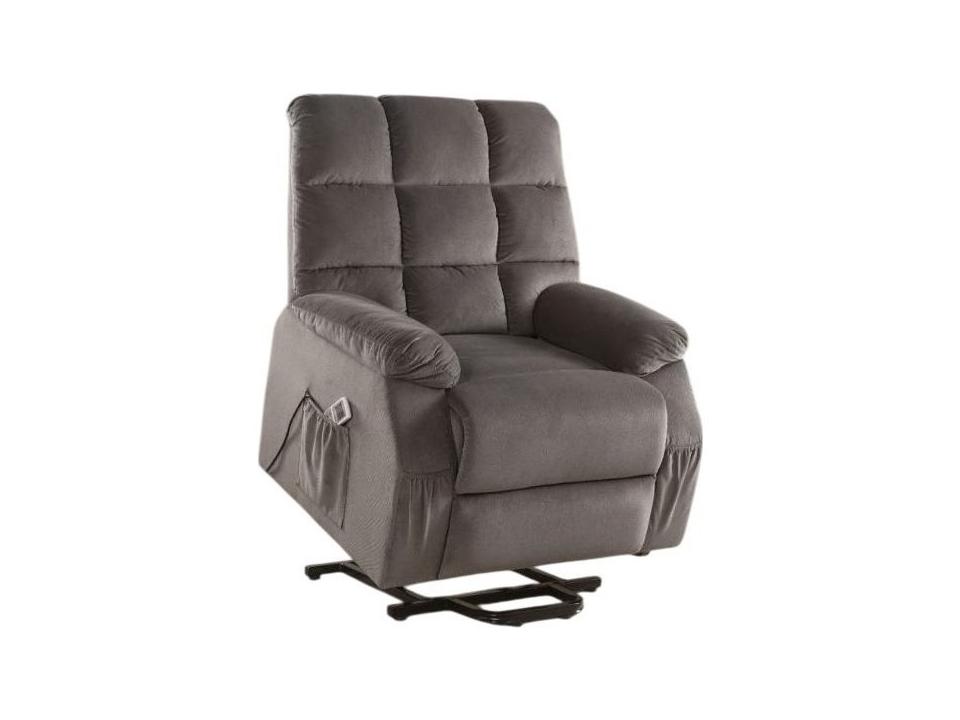 Ipompea Gray Velvet Upholstered Recliner
