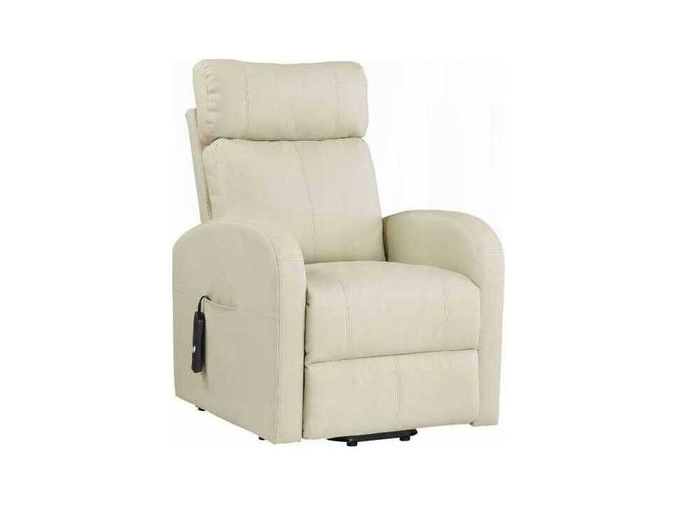 Ricardo Beige Synthetic Leather Faux Recliner