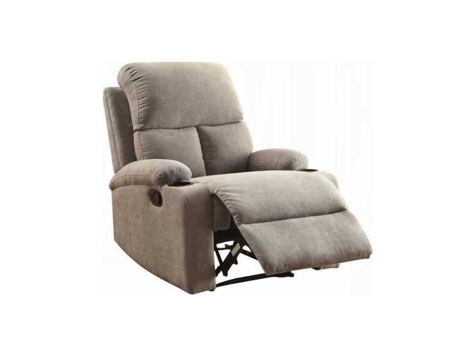 Rosia Gray Velvet Upholstered Recliner