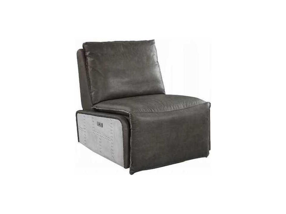 Gray Leather Recliner