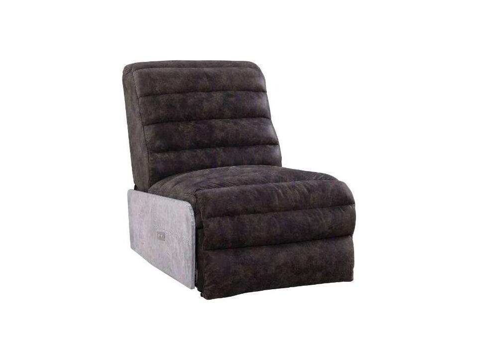 Okzuil Gray Brown Leather Recliner