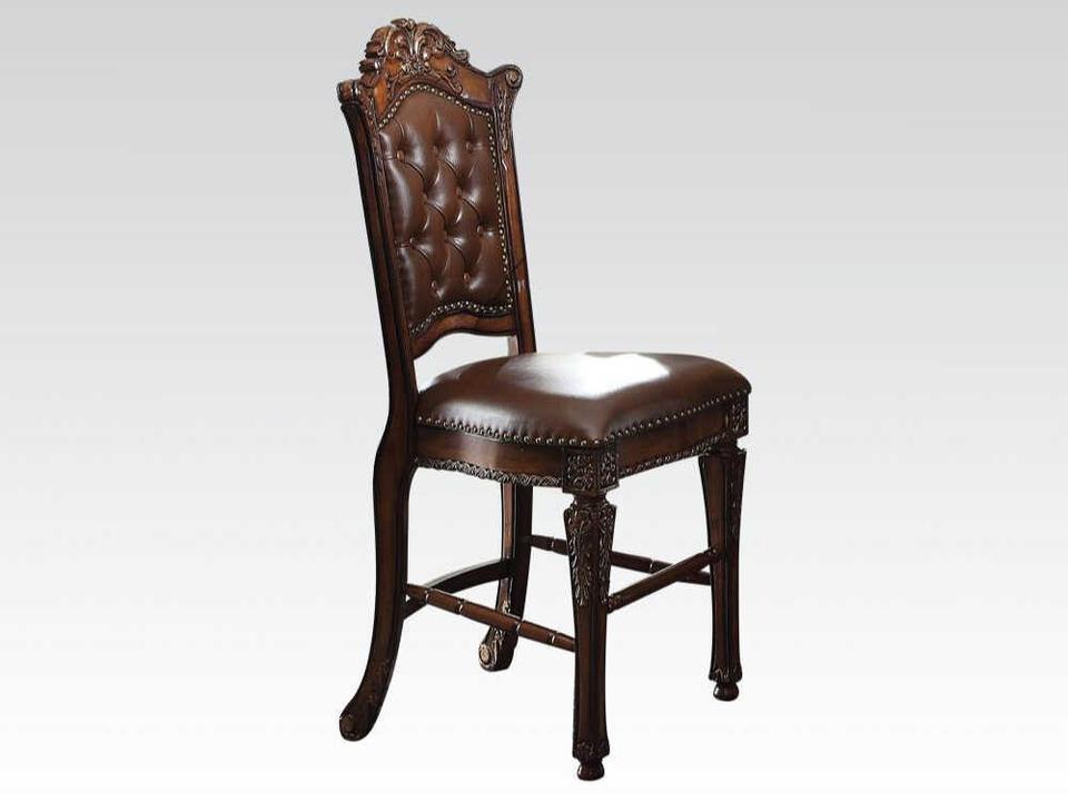 Vendome Leather Poplar Wood Counter Stool Set of 2