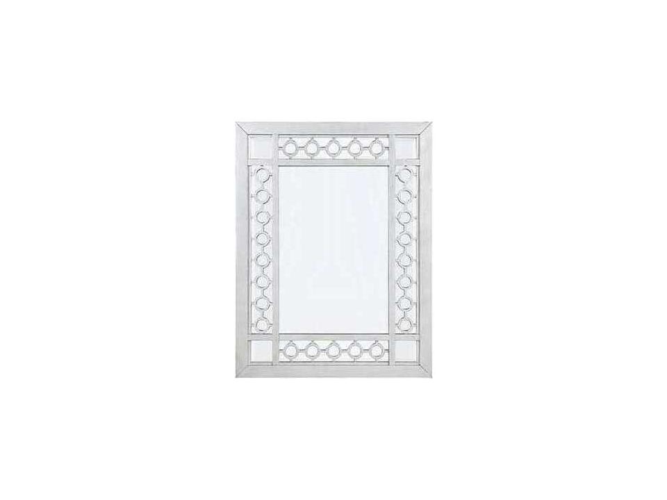Varian Mirrored Antique Platinum Rectangular Wall Mirror