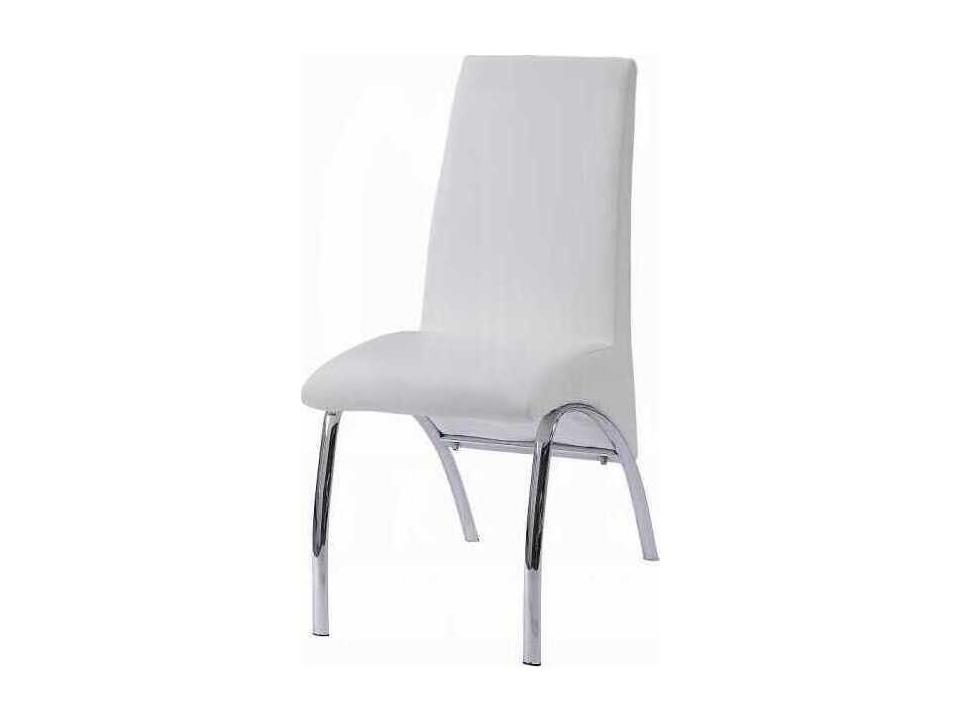 Pervis White Faux Leather Armless Dining Chair Set of 2