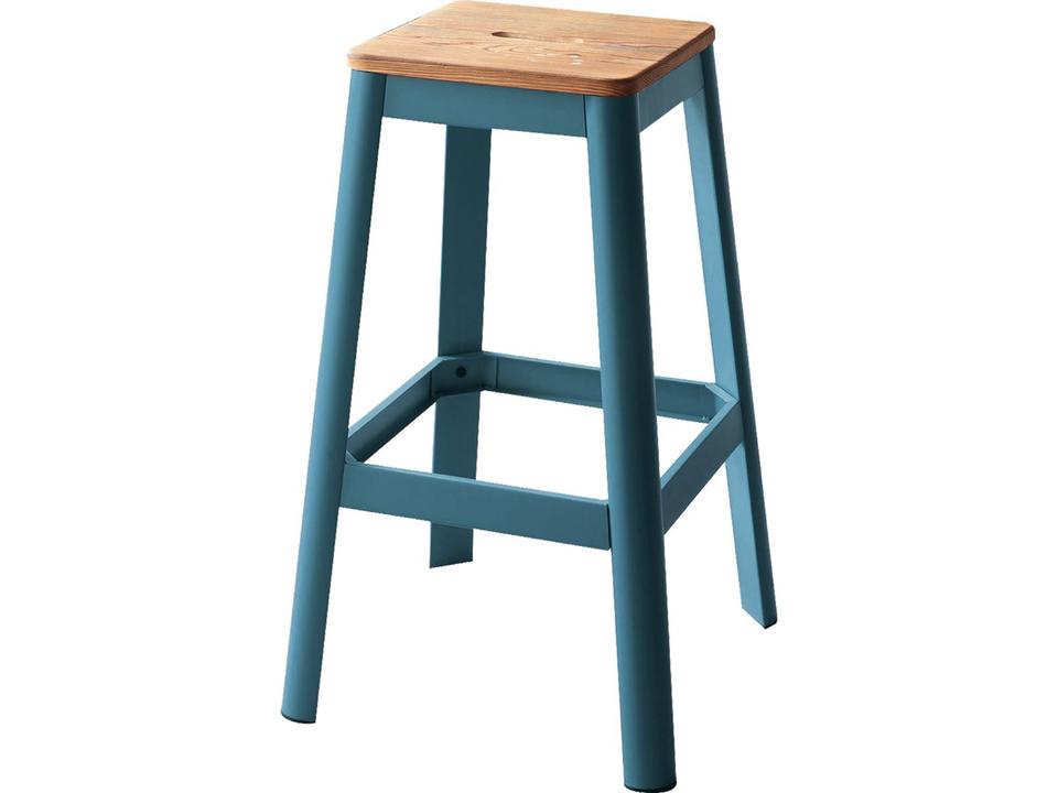 Jacotte Pub Height Bar Stool in Natural and Teal