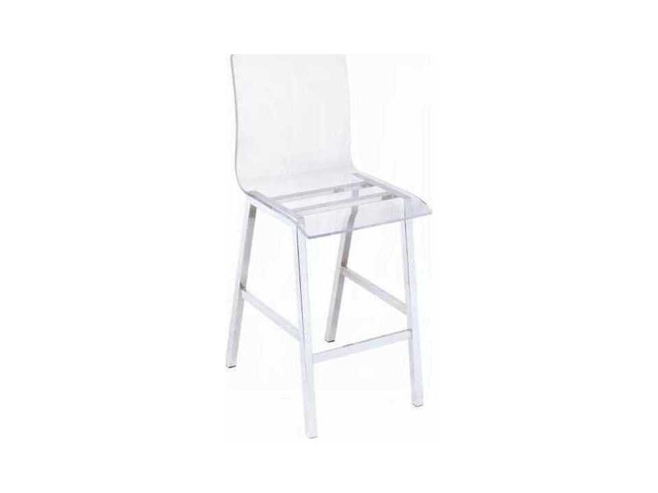 Nadie Clear Acrylic Chrome Counter Stool