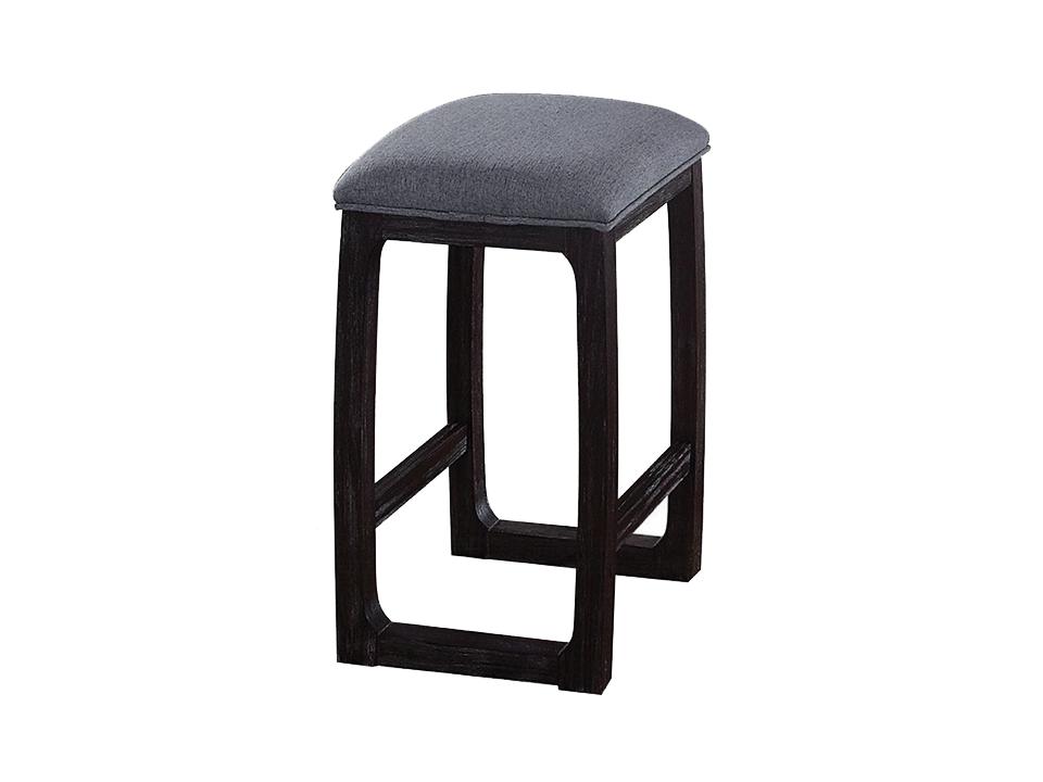 Razo Backless Counter Height Stool in Fabric and Weathered Espresso