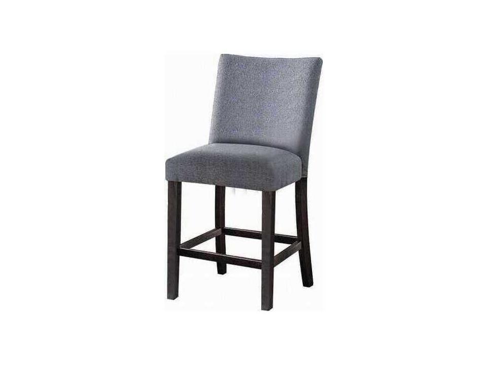 Yelena Counter Height Chair in Gray Fabric and Weathered Espresso