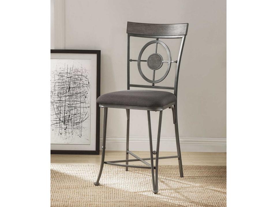 Landis Upholstered Elm Wood Counter Stool Set of 2
