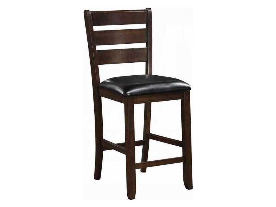 Urbana Upholstered Counter Height Side Chair Black PU and Espresso