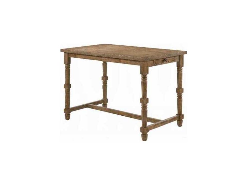 Farsiris 55-Inch Rectangle Counter Height Dining Table in Weathered Oak