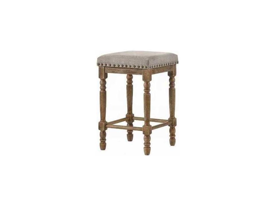 Farsiris Upholstered Counter Height Stool in Weathered Oak