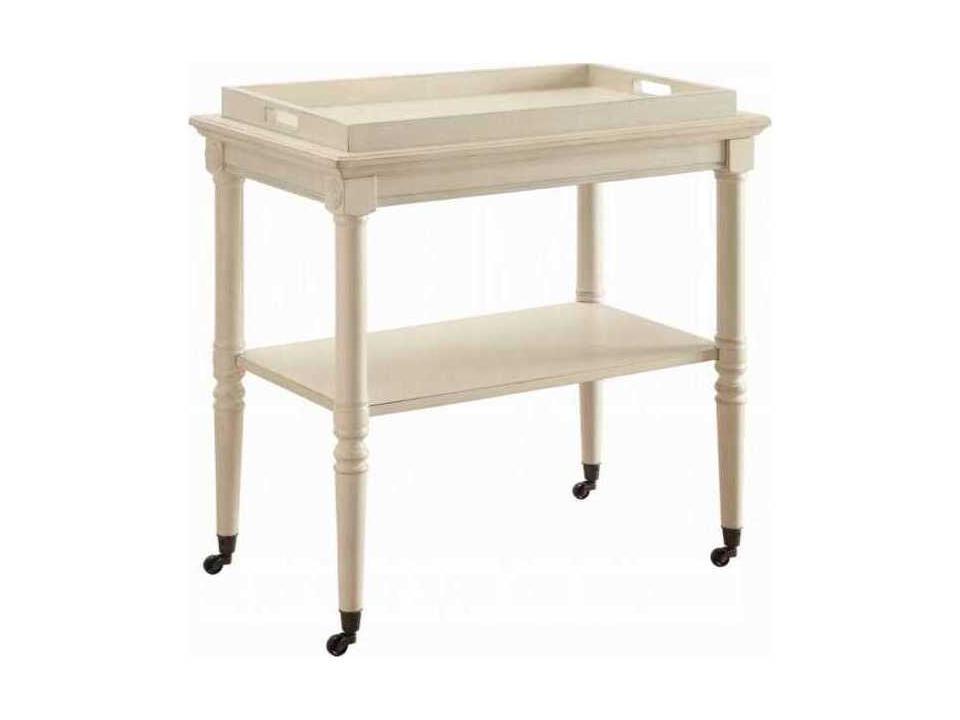 Wood Antique White Bar Cart