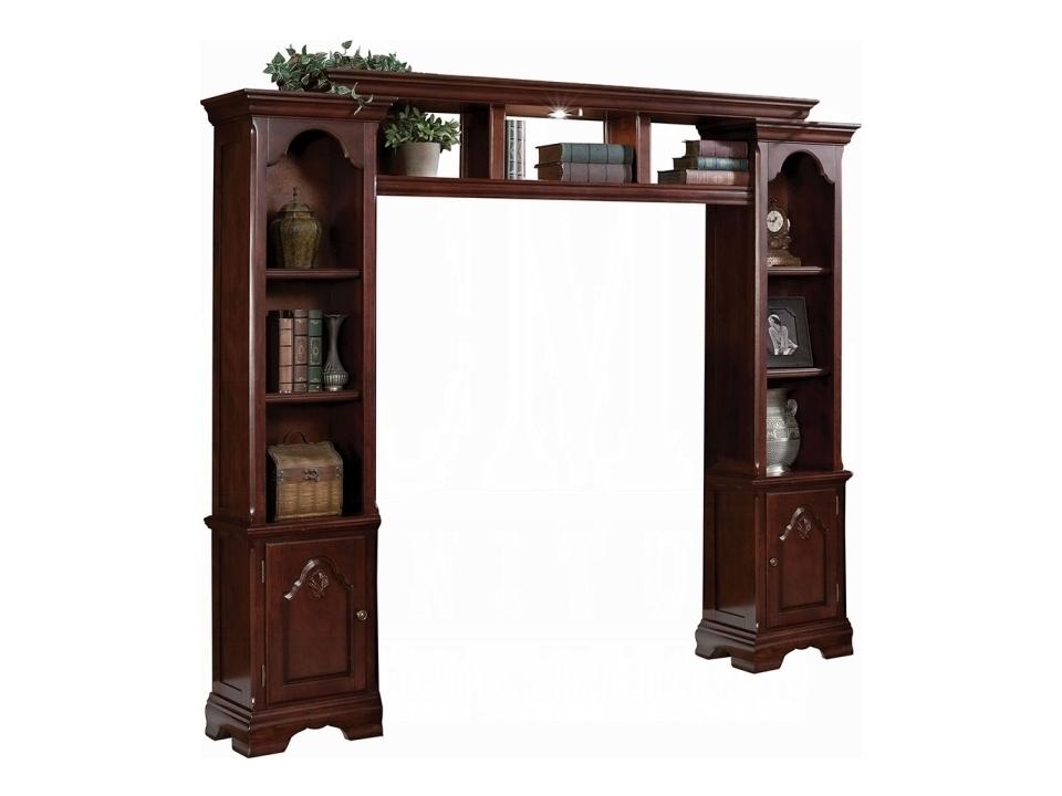 Hercules Entertainment Center with Lighted Shelf Bridge Cherry Finish