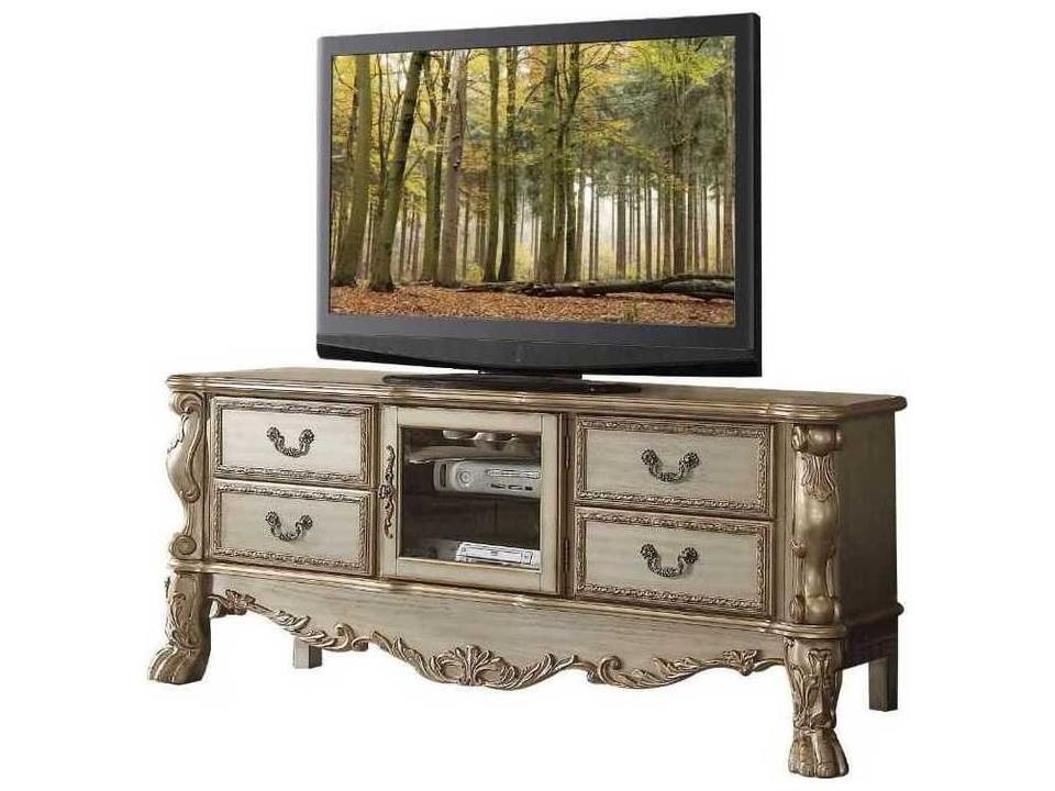 Dresden 79" Gold Patina Bone Media Console