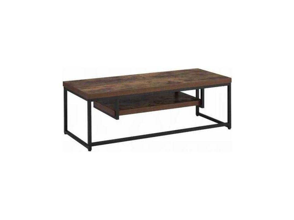 Bob 47" Weathered Oak Black Metal Media Console