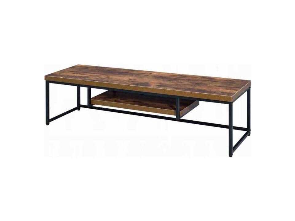 Bob 59-Inch Rectangle TV Stand Weathered Oak and Black