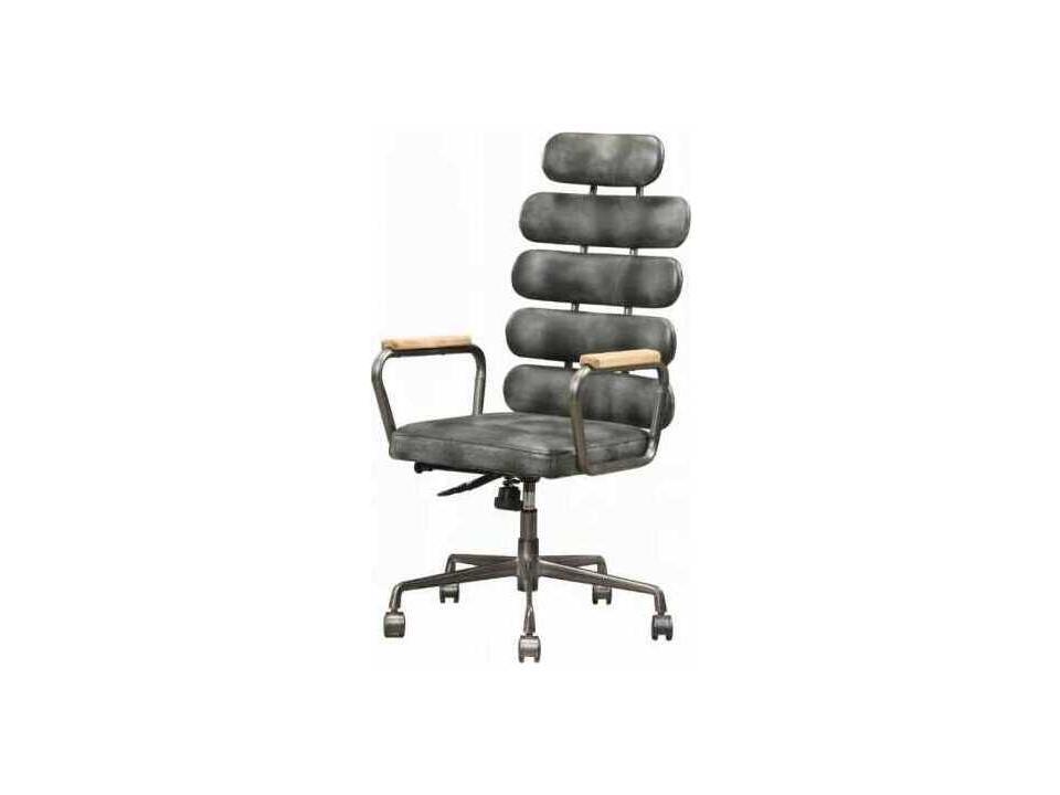 Calan High-Back Office Chair in Vintage Black Top Grain Leather