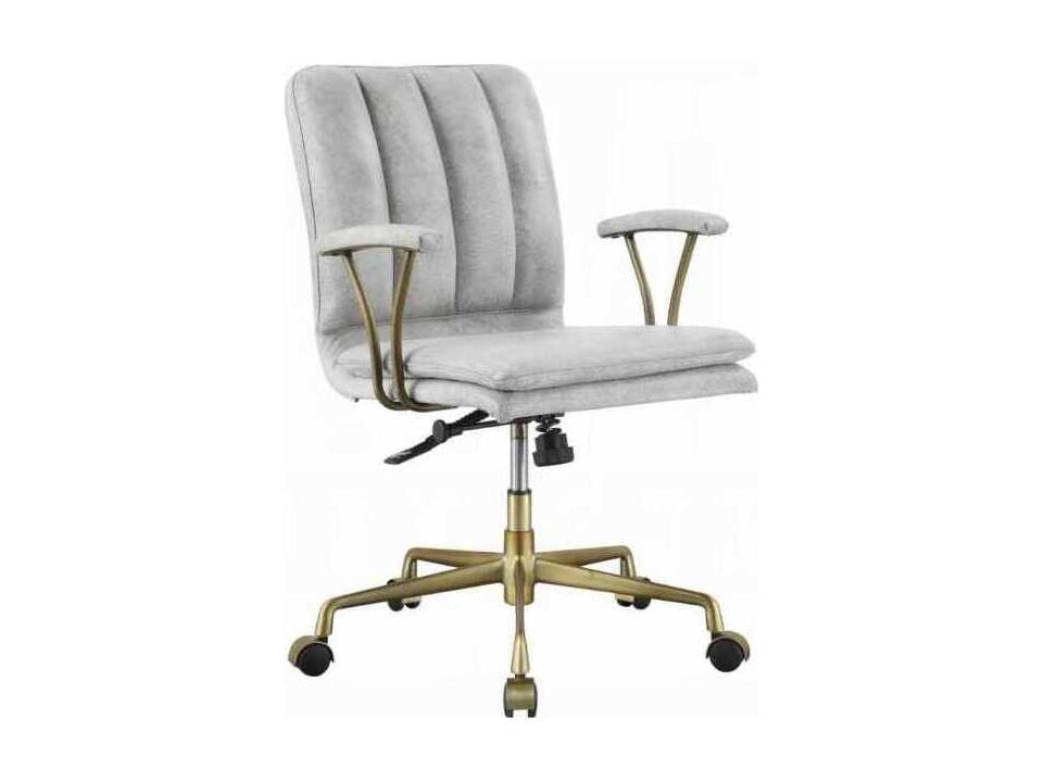Damir Vintage White Office Chair with Adjustable Height and Lumbar Support