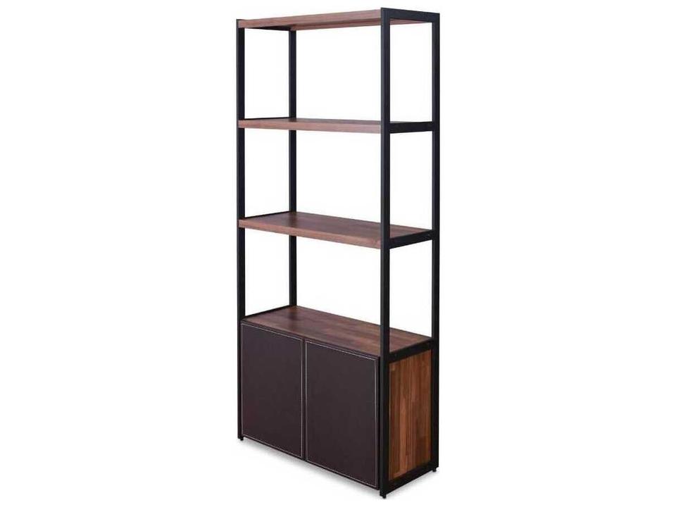 Sara Espresso Walnut Sandy Black Bookcase