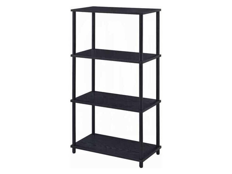 Nypho 4-Tier Bookshelf in Black