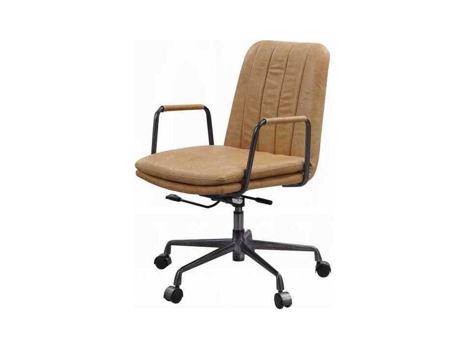 Eclarn Rum Top Grain Leather Adjustable Swivel Office Chair