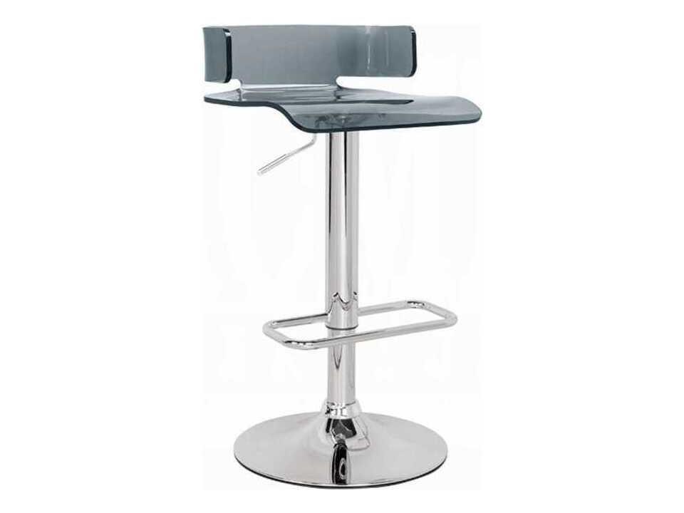 Rania Adjustable Swivel Bar Stool in Grey and Chrome