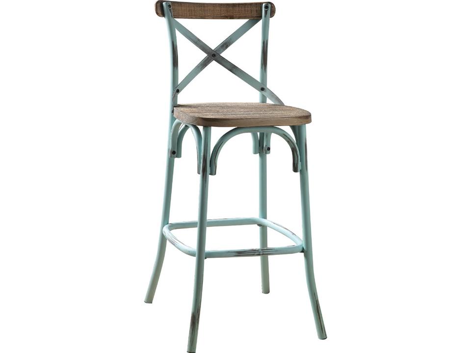 Zaire Antique Sky Oak Walnut Wood Bar Stool