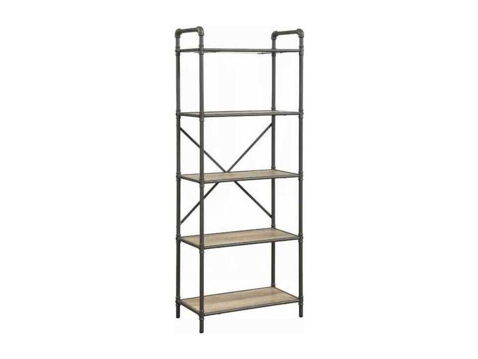 Itzel Antique Oak Sandy Gray Bookcase