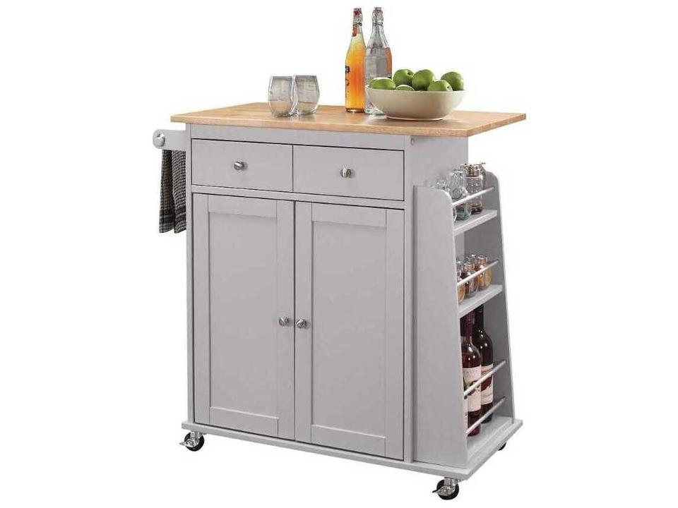 Tullarick Wood Natural Gray Kitchen Cart