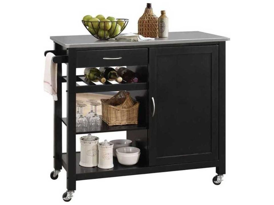 Ottawa Stainless Steel Black Kitchen Cart