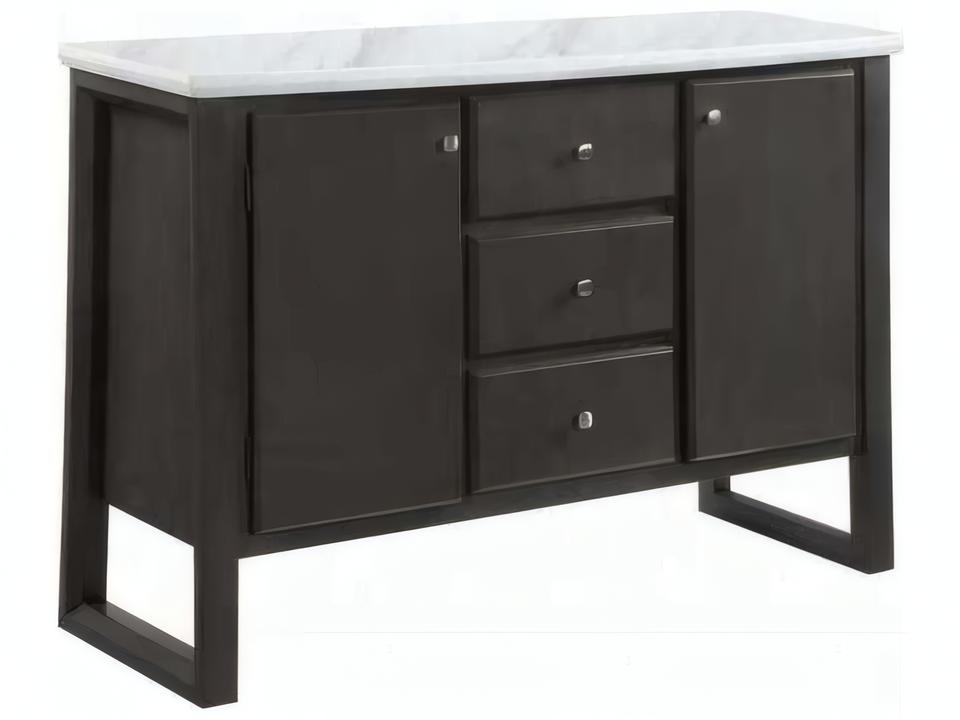 Madan Weathered Gray Oak Wood Buffet with Marble Top