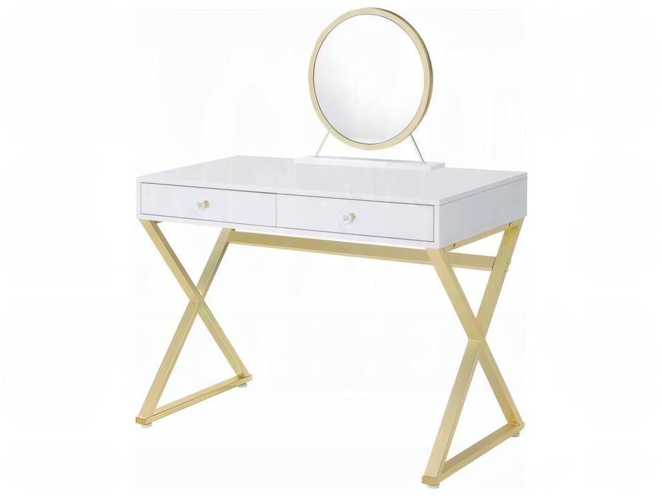Coleen White Gold Vanity Table