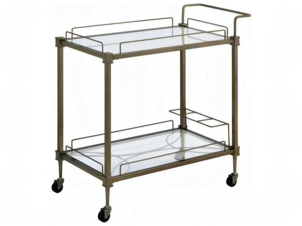 Aditya Glass Mirror Antique Brass Bar Cart