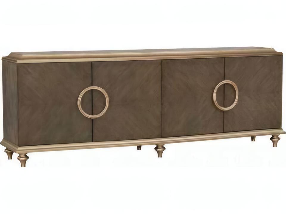 Ashtin 94-Inch Four-Door Console Cabinet in Brown Wood