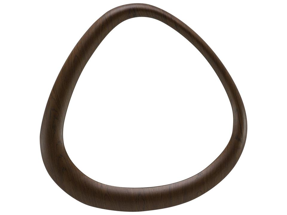 Haidar Round Wall Mirror with Natural Marble Accents in Brown