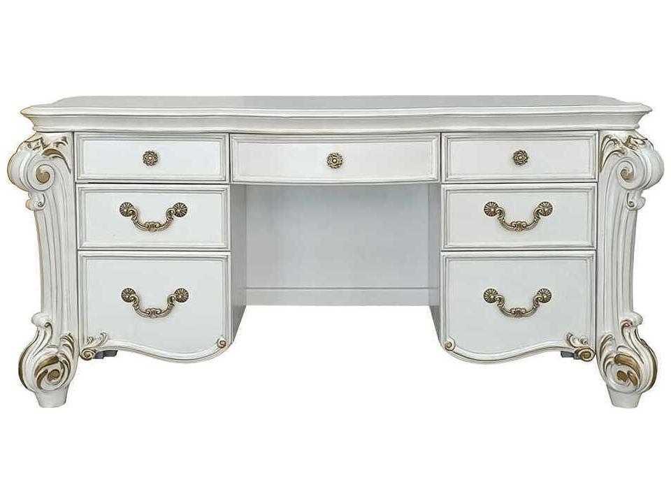 Vendome Beige Antique Pearl Poplar Wood Vanity Table