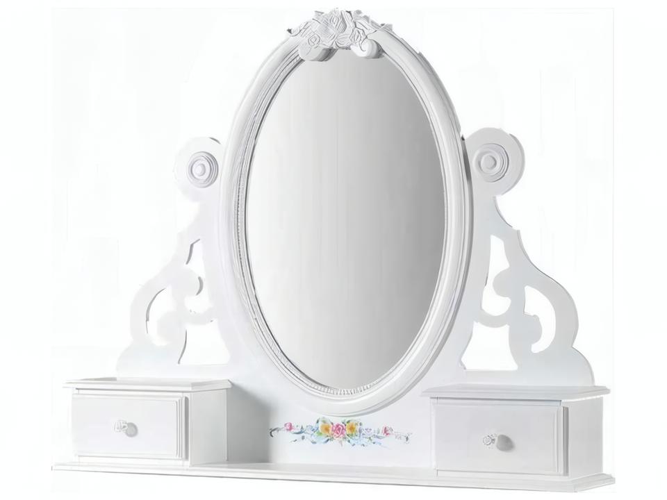 Flora White Jewelry Mirror with Floral Motifs