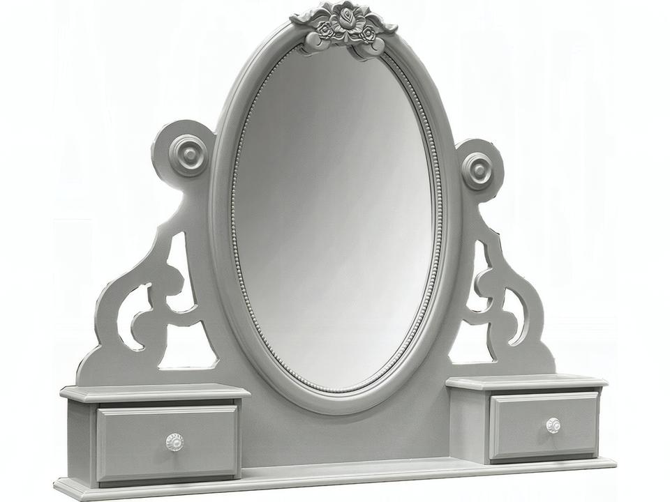Flora Gray Oval Dresser Mirror