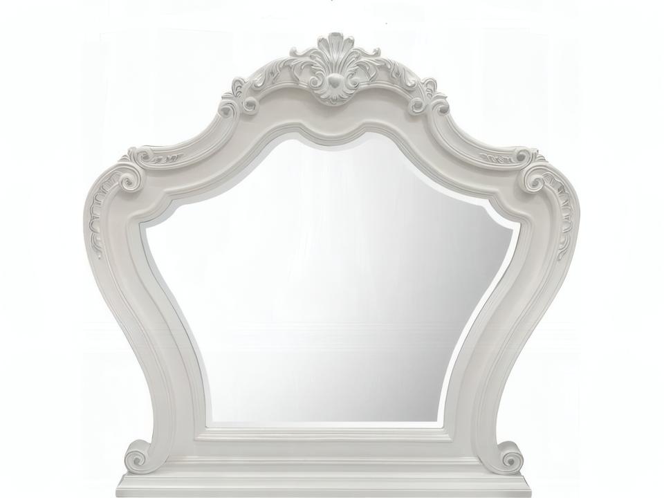 Latisha Traditional Rectangular Mirror in White Finish