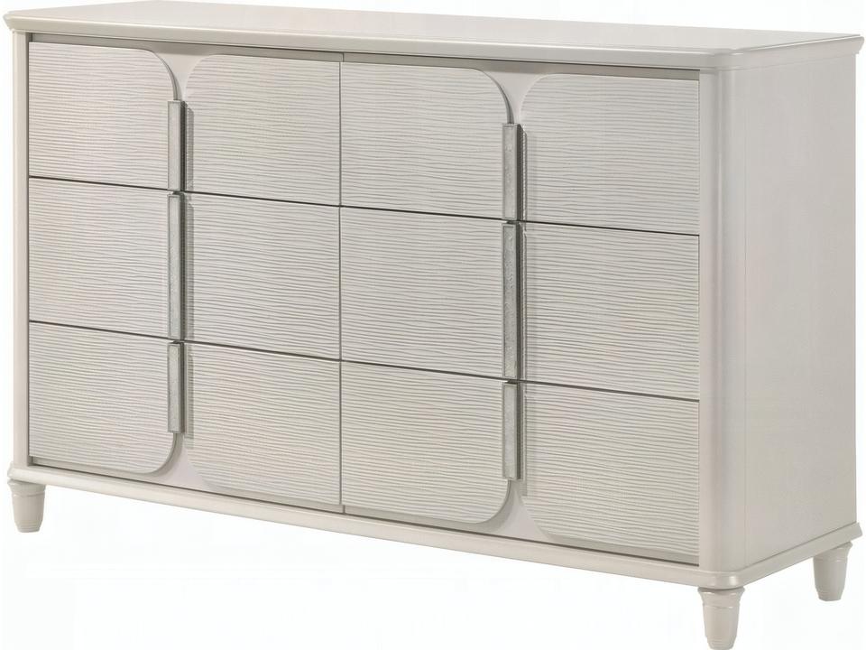 Laveda 6-Drawer Dresser with Hidden Jewelry Tray in Pearl White