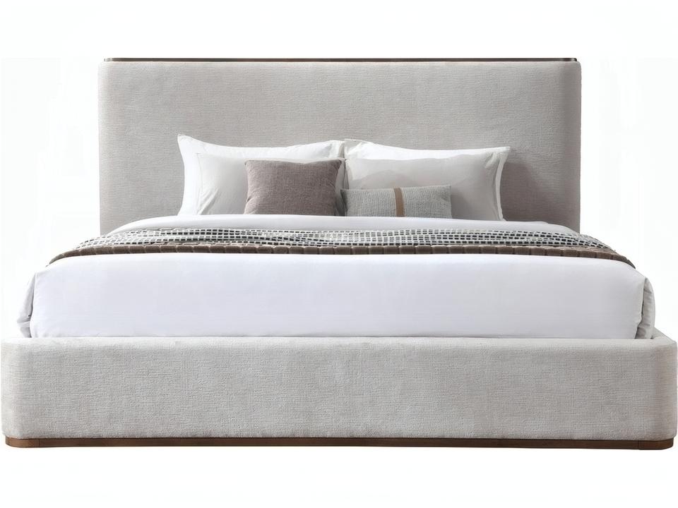 Orane Queen Upholstered Bed in Gray Fabric