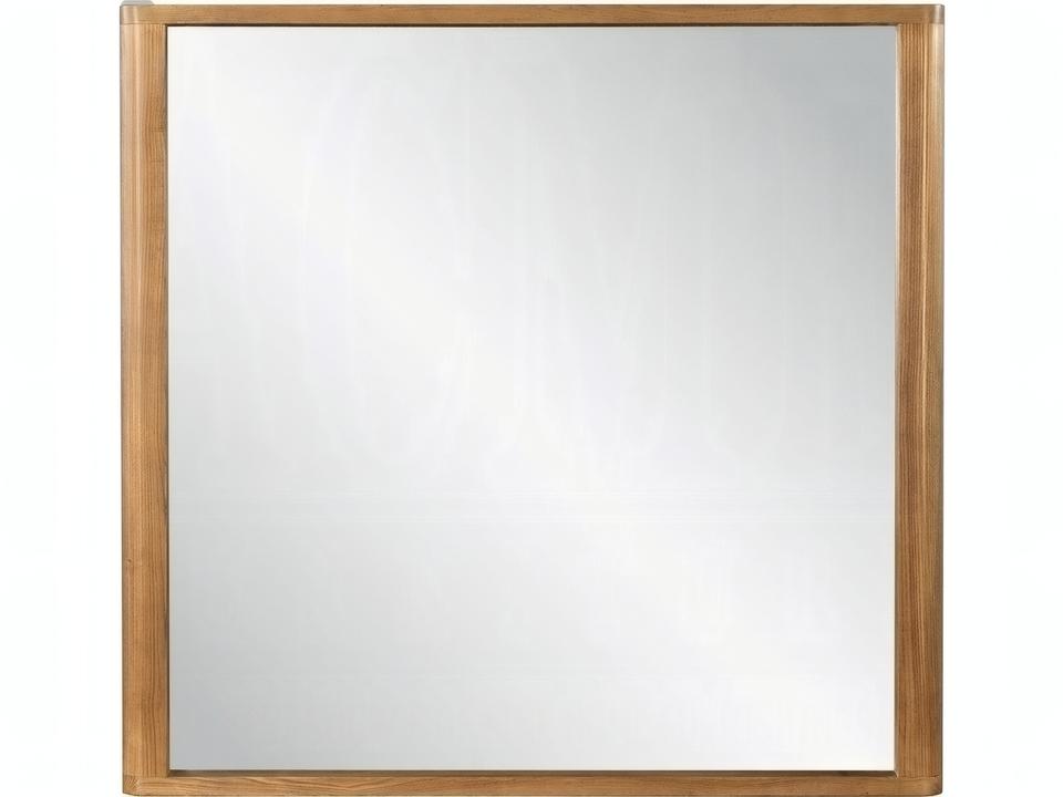 Zoey Square Wall Mirror Oak Finish